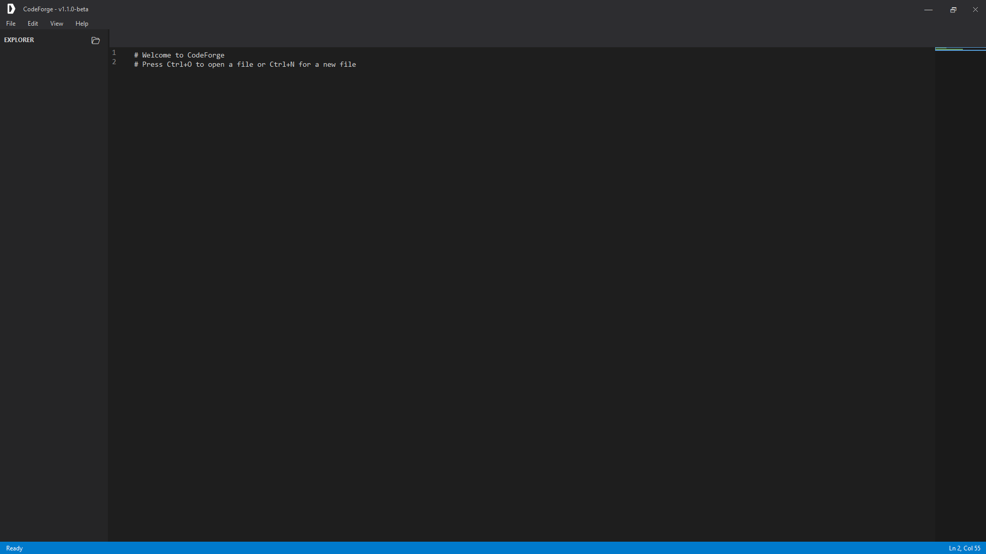 CodeForge Editor Screenshot